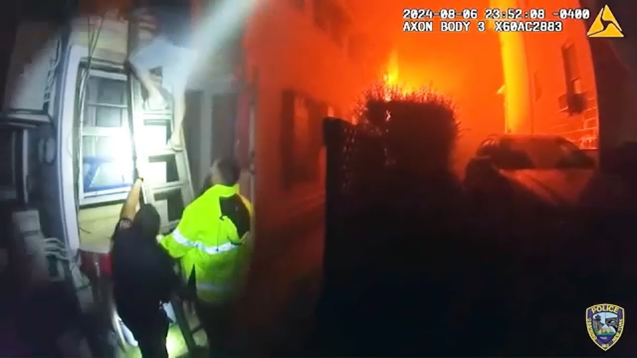 First responders rescue people from burning home in Ossining - YouTube
