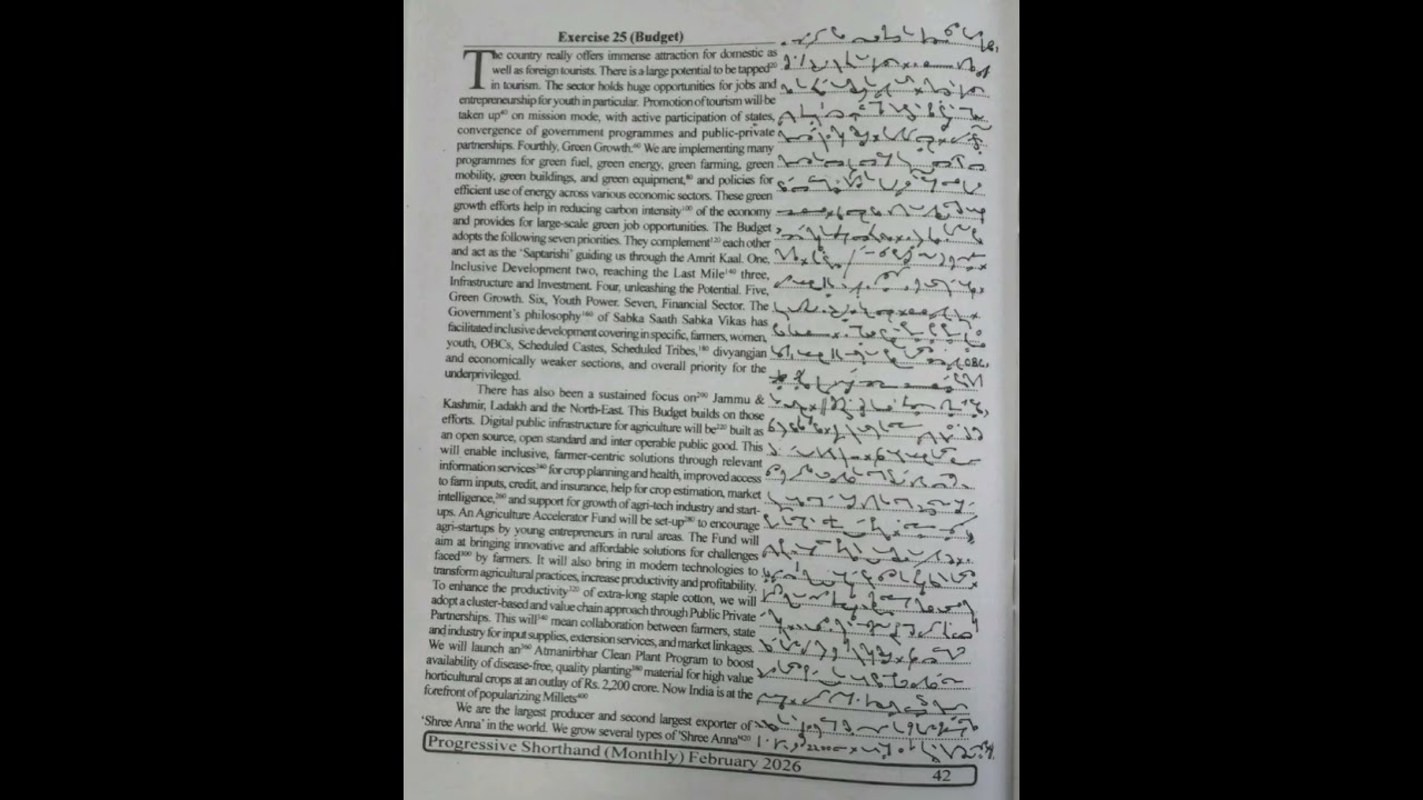 100 WPM | Exercise No.25 | English Shorthand | Progressive Magazine February 2026 | #shorthand