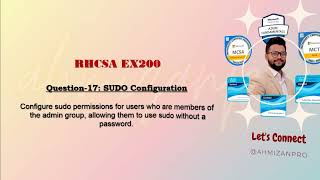 RHCSA Q17: SUDO Configuration