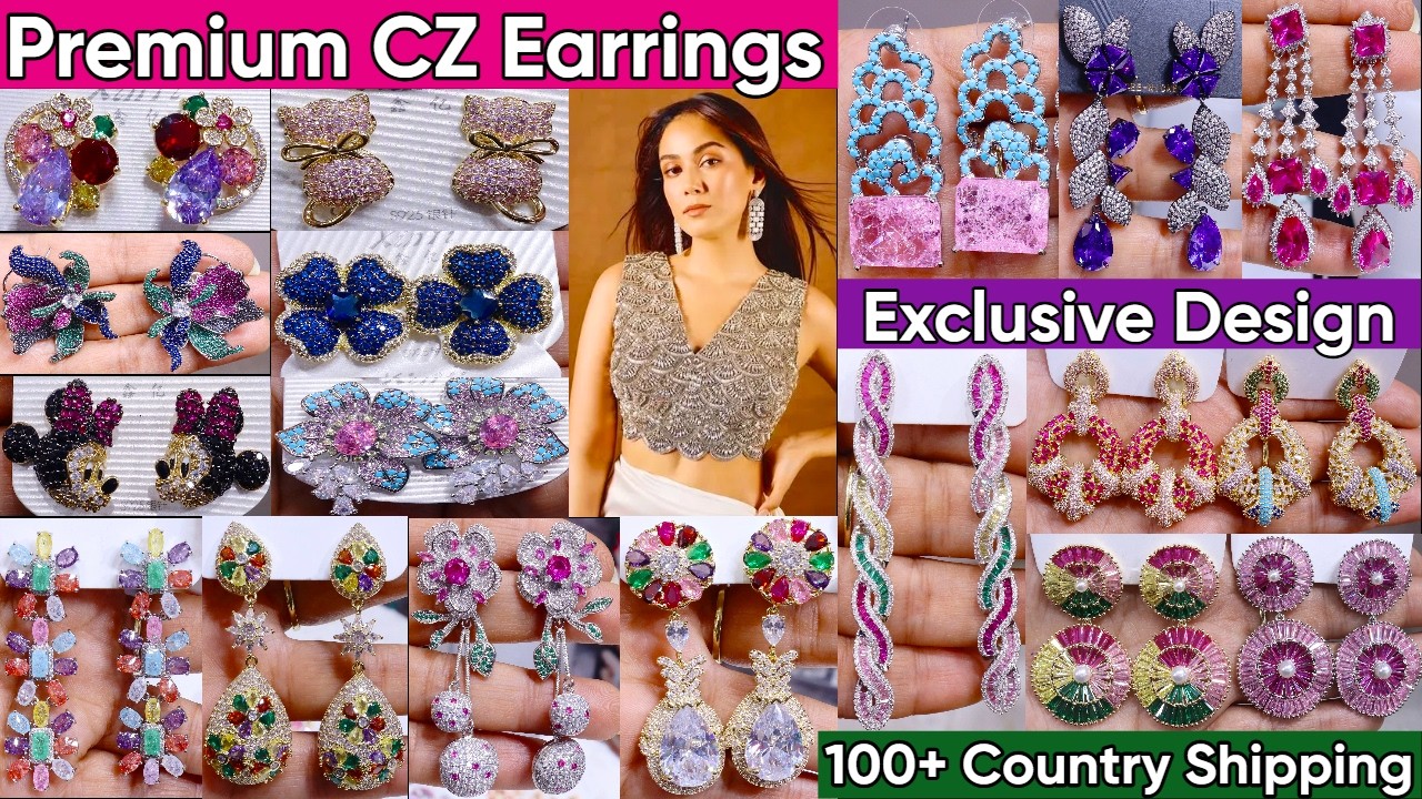 Exclusice High Quality CZ (Cubic Zirconia) Earrings Collection 2026 | Hollywood Celebrity Jewellery