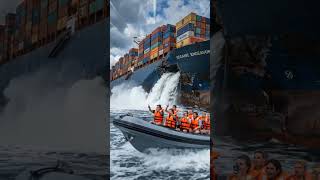 Massive Cargo Ship Disaster! Water Explodes From Giant Hole 🌊🚢 #viralvideo