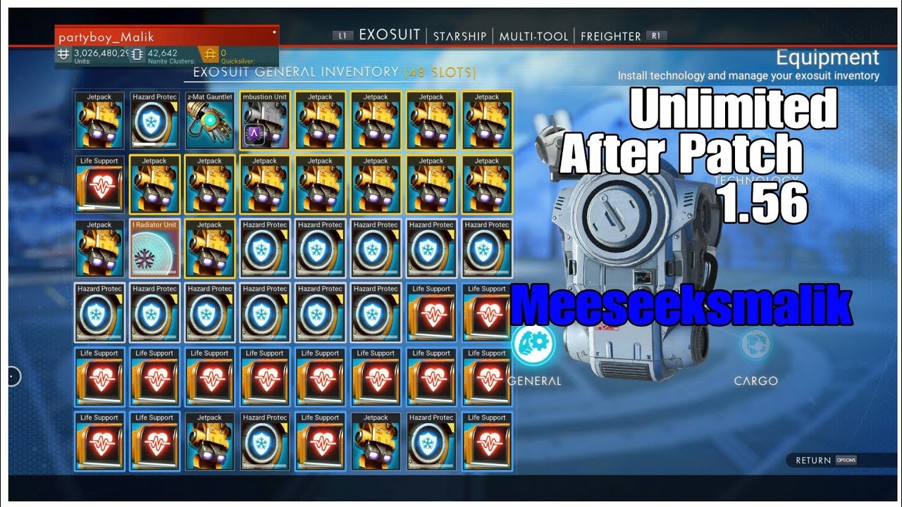 No Man S Sky Unlimited Life Support Jetpack Boost And More After Patch 1 56 Ps4 Xbox Pc Youtube