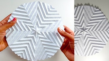 Learn Paper Folding Star Zig-zag Concentric Pattern Out of One Piece of Paper / Basic Origami Easy