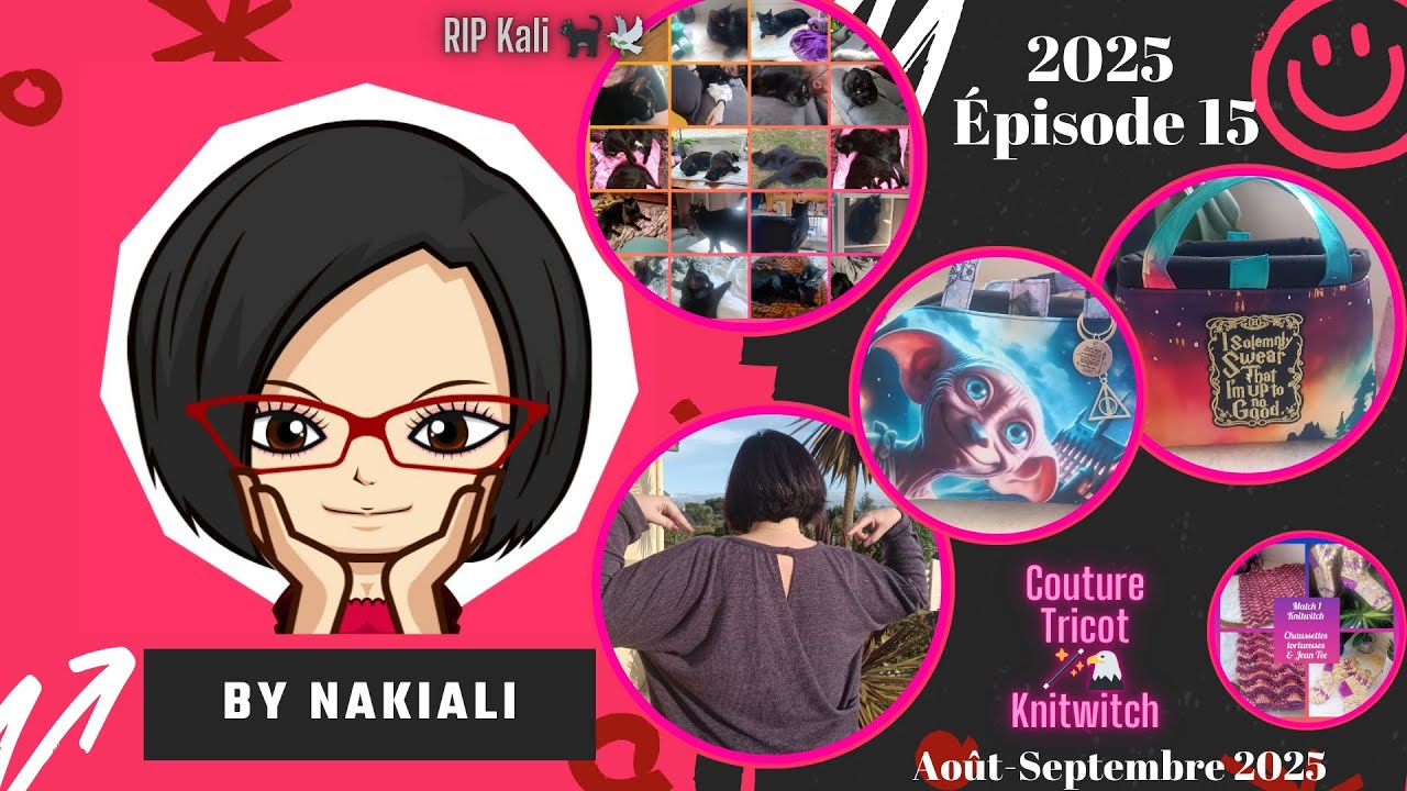 2025-15 : RIP ma petite Kali 🐈‍⬛🕊️💔, Couture 🧵✂️ & Knitwitch 🪄🧶🦅