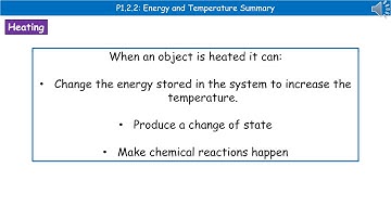OCR Gateway A (9-1) P1.2.2 - Energy and Temperature Summary