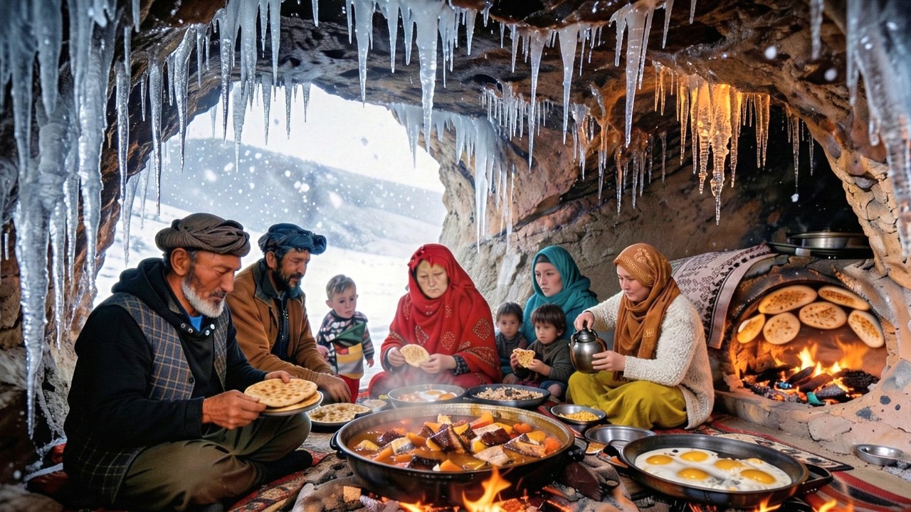 Two Families Reunite in a Hidden Afghan Cave | Cooking a Winter Feast to Survive the Deadliest Cold