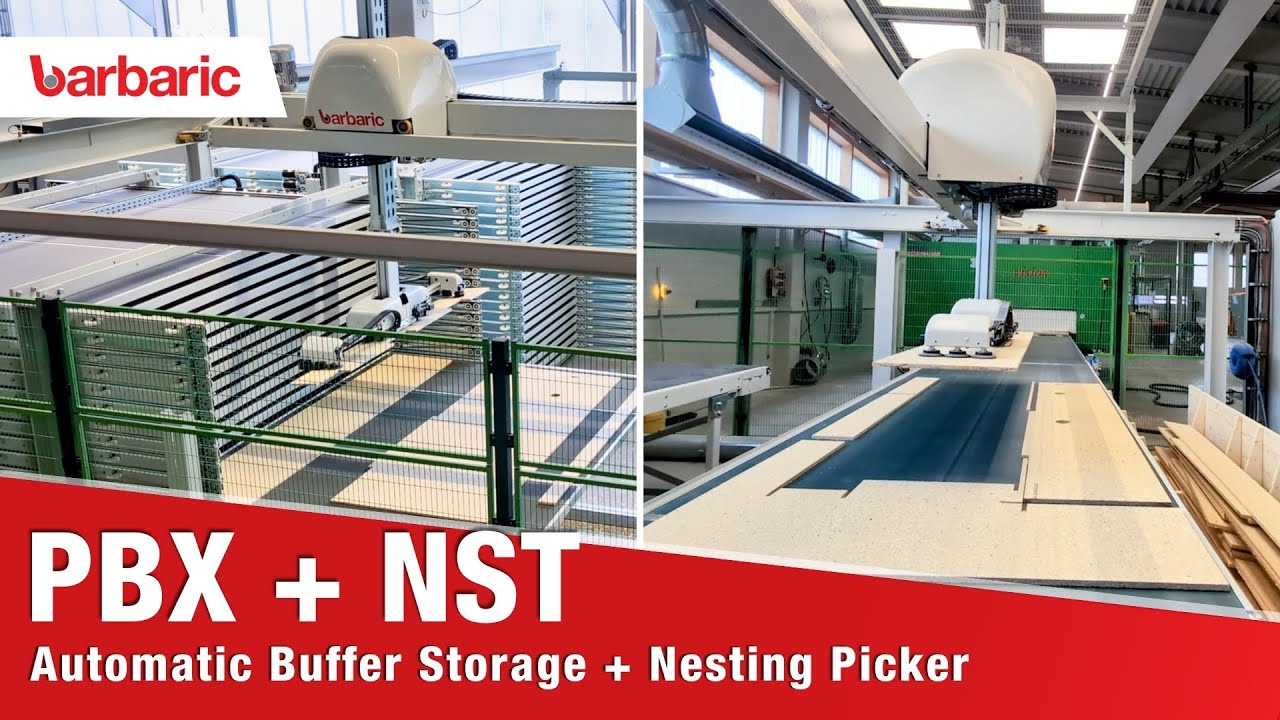 Barbaric NST Nesting Picker + PBX Buffer Storage // Automatic Unloading ...
