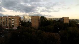 Москва, вид из окна таймлапс 4k видео