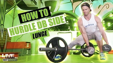 How To Do A DUMBBELL LATERAL HURDLE LUNGE OVER BARBELL | Exercise Demonstration Video and Guide