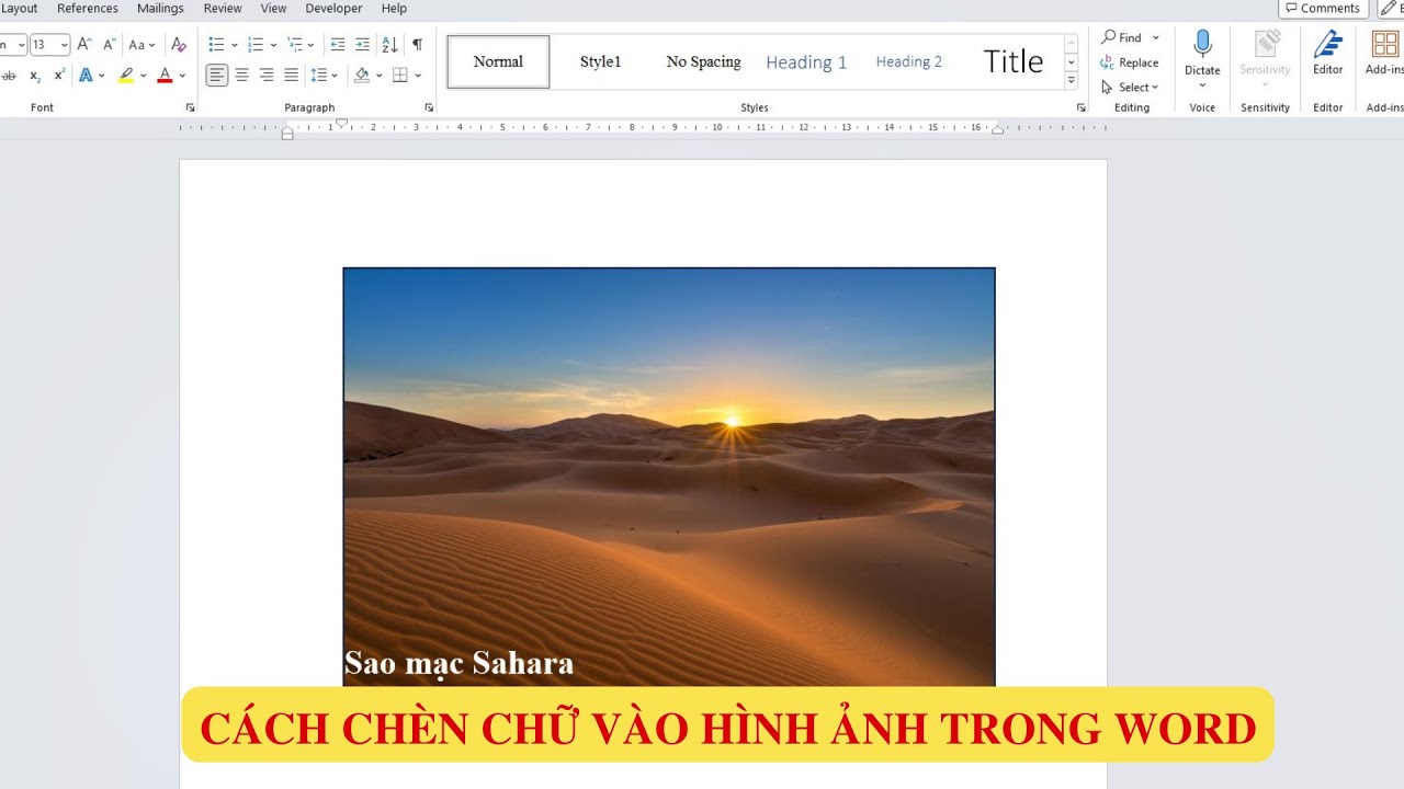 Cách chèn chữ vào hình ảnh trong Word | How To Place Text On An Image ...