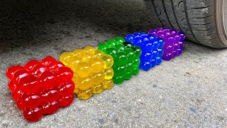 Crushing Experiment | Car Vs Rainbow Colored Jello Cubes | Crushing Crunchy & Soft Things By Car!