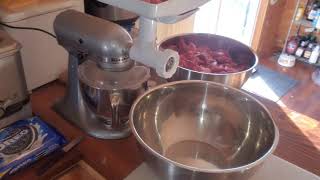 Using the Kitchen Aid Grinder Attachment and showing how it works
