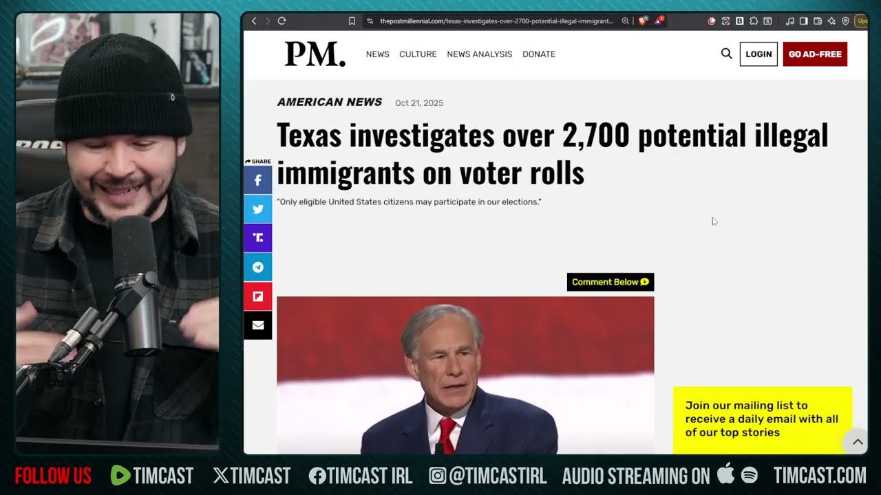 Texas Finds THOUSANDS Of Illegals On Voter Rolls, Democrats LET Illegals Vote | Tim Pool