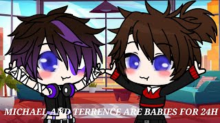 Michael and Terrence Afton are babies for 24 hours/Errape and blood warning/MY AU/FNAF/NR-21_gacha/