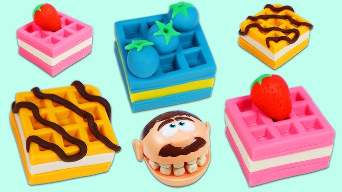 How to Make Yummy Looking Play Doh Breakfast, Lunch, & Dessert Waffles