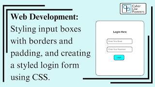 Web Development: Style Input Box and Create a Modern Login Form using CSS