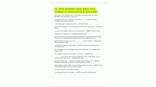 NC DMV PERMIT TEST PRACTICE CORRECT QUESTIONS  ANSWERS23