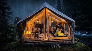 COZY FAMILY CAMPING BY THE WILD RIVER | ZONKOO VEGA AIR TENT | PNW ASMR