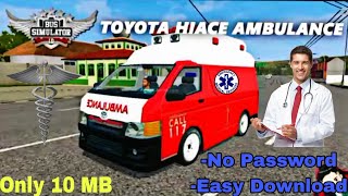 Toyota Hiace Ambulance 🚑 Indonesia bus simulator || how to add ambulance in bussid mode screenshot 5