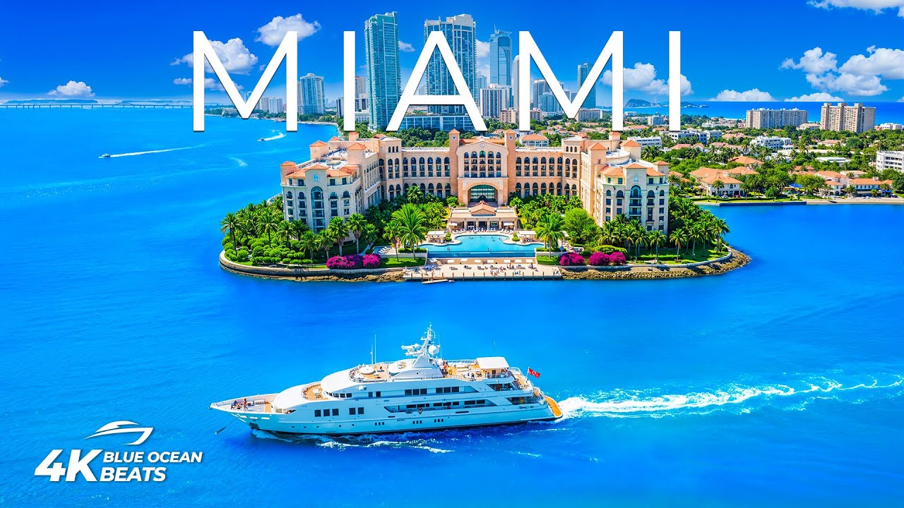 Miami 4K – Luxe Yacht on South Beach Waters, Deep House Chill Music & Ocean Breeze