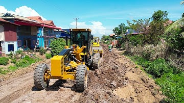 Excellent Combine Clay Process To Build Embankment With Heavy SANY STG190C-8C Motor Grader Driving