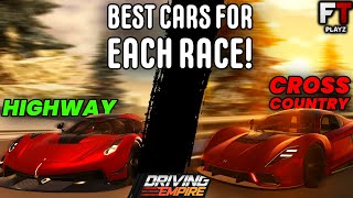 THIS IS THE BEST CARS FOR EACH RACE In Roblox Driving Empire! (In 2025!)