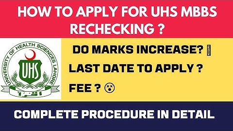UHS MBBS rechecking procedure 2022