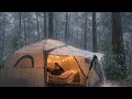ENJOYING BAD WEATHER LIGHTNING STORMS AND VERY HEAVY RAIN !!️CAMPING IN HEAVY RAIN⛈️