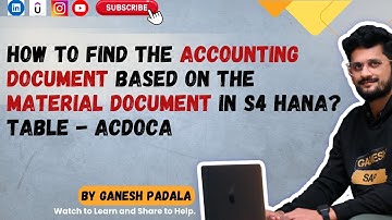 How to find the Accounting Document based on the Material Document in S4 HANA? Table - ACDOCA
