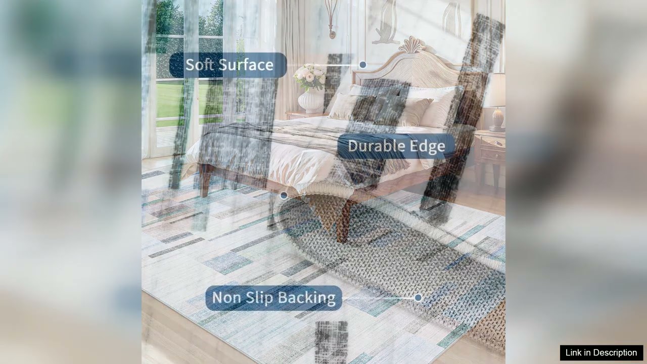 Garvee Modern Area Rugs 5x7 Rug for Living Room Washable Geometric Throw