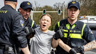 Greta Thunberg arrested during a climate protest in the Netherlands