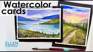 EASY Watercolor Landscape cards