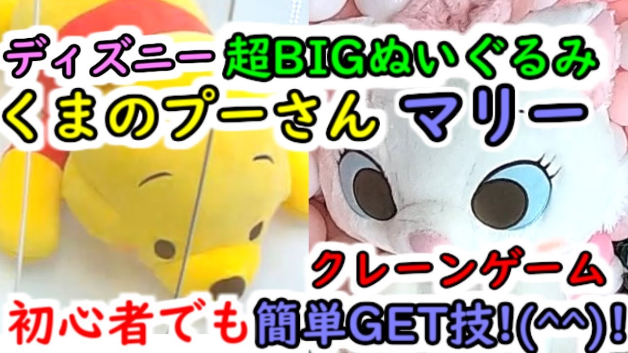 ディズニー超BIGぬいぐるみ！】クレーンゲーム マリー・くまのプーさん