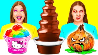 Chocolate Fountain Fondue Challenge  Funny Food Hacks By Funny Funny