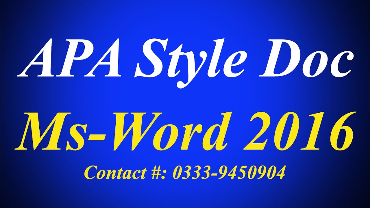 create apa
