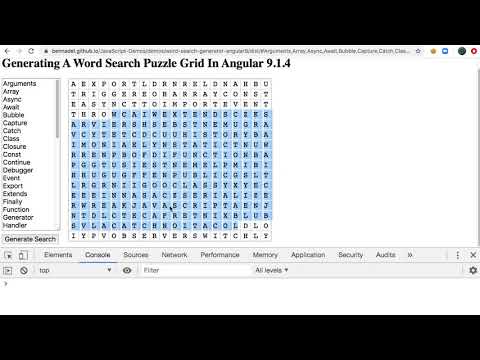 Generating A Word Search Puzzle Grid In Angular 9.1.4