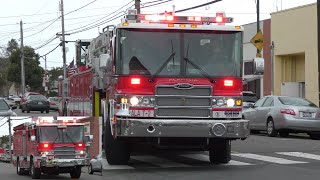Alameda Fire Dept. Engine 2 & Truck 2 Responding