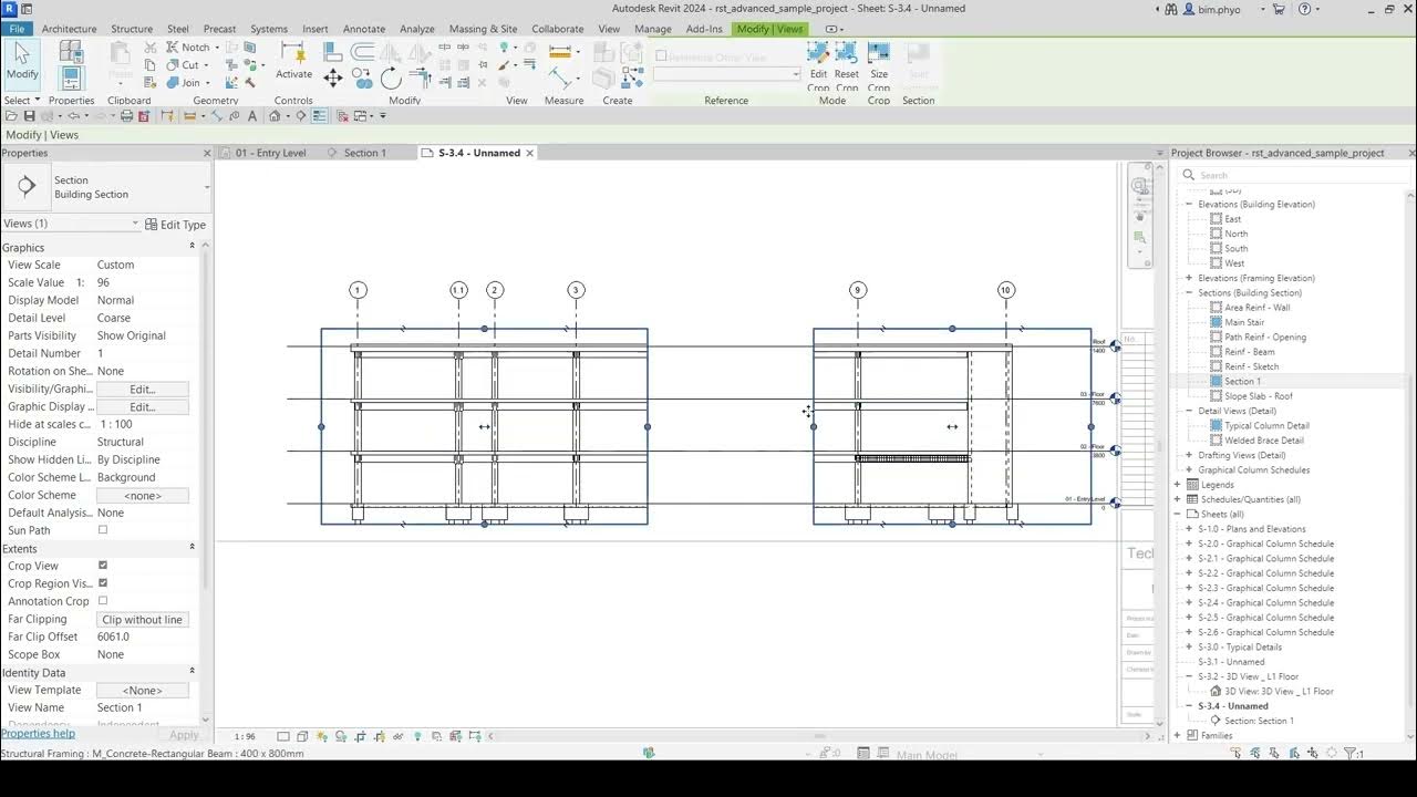 How to break the section view to fit into sheet in Revit YouTube