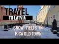 Voyage en lettonie4kla neige fond dans la vieille ville de riga2023