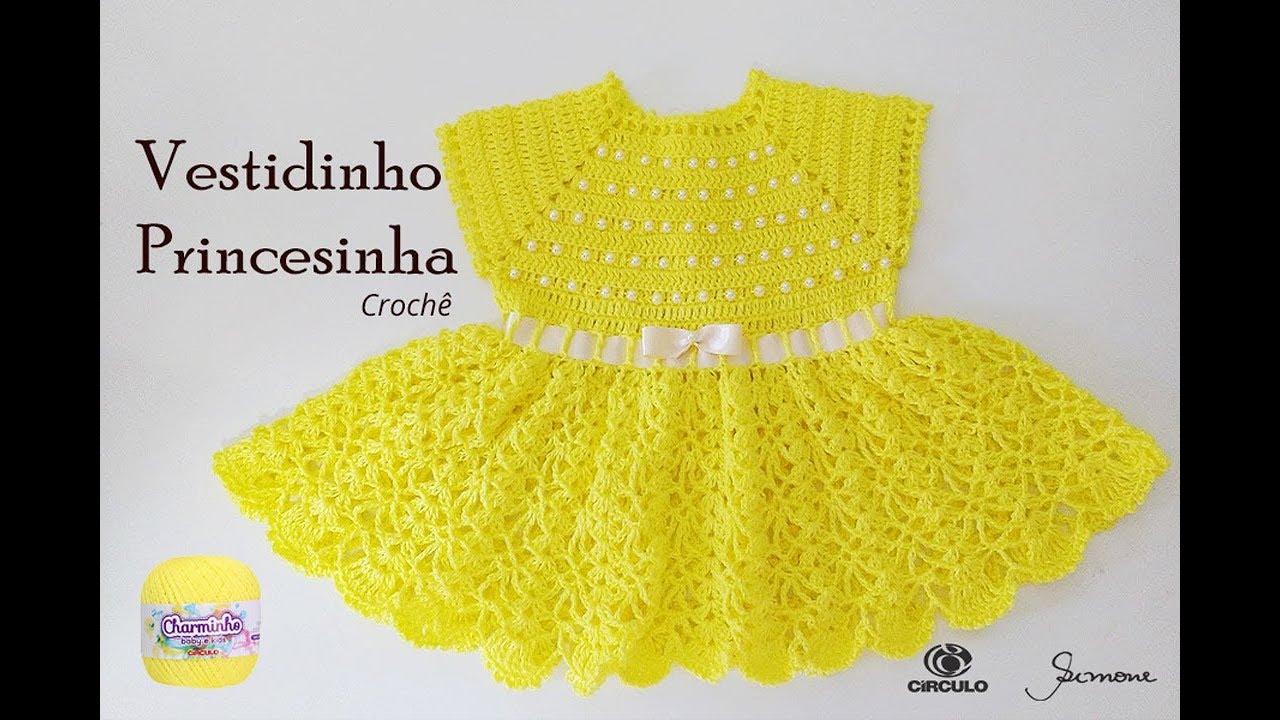 Vestidinho para bebê em Crochê RN Prof. Simone Eleotério 