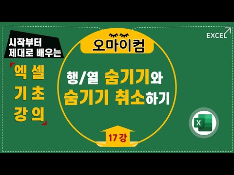 엑셀에서 행과 열의 숨기기와 숨기기 취소 방법 (17강)