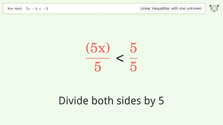 Solving Linear Inequalities: 5x-8 is Smaller Than -3