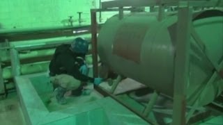 査察団の活動放映 シリア国営テレビ