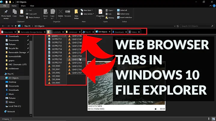ENABLE Web Browser like TABS in Windows 10 File Explorer!
