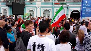 Iranian Fans Gather In Saint-Petersburg Before The Iran Match