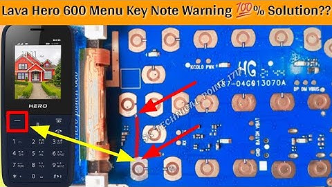 How to Lava Hero 600 Menu Key Note Warning Jumper solution 💯%। #sktechnicalpoint1717