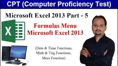 MICROSOFT EXCEL 2013 PART 5 | માઇક્રોસોફ્ટ એકસલ ૨૦૧૩ પાર્ટ ૫ | CPT (Computer Proficiency Test) GSSSB