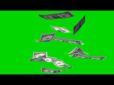 Money Rain - falling dollar bills on green screen - free use @bestgreenscreen