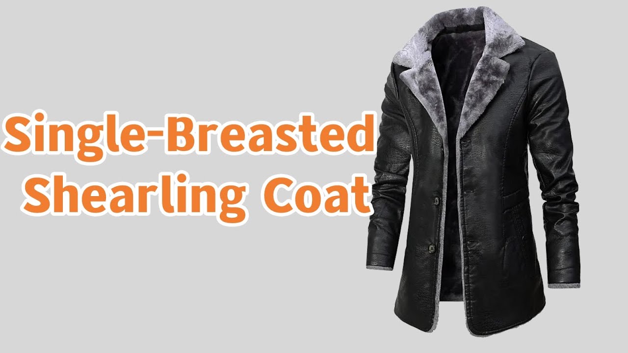 Men's Faux Leather Single Breasted Shearling Coat | PoisonStreetWear.com