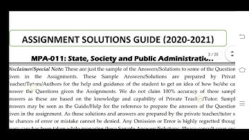 MPA 011 IGNOU SOLVED ASSIGNMENT 2020-21